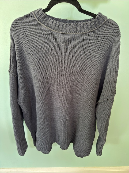 Terra & Sky Sweaters - Terra & Sky Classic Crewneck Women's Sweater in Slate Gray  Size 1X